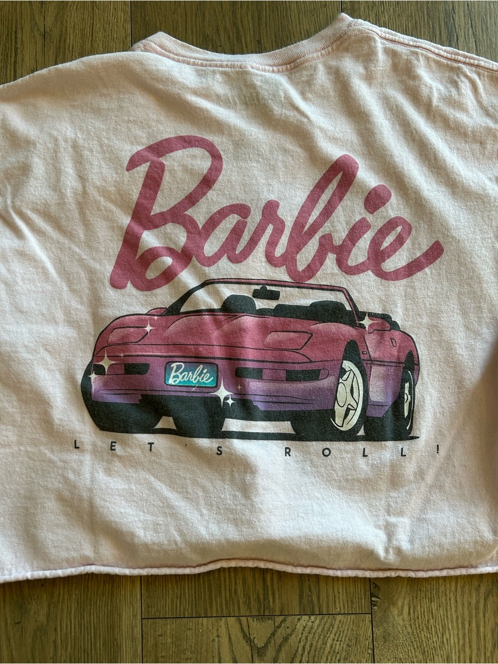 Barbie Pink Cropped Convertible Graphic Tee